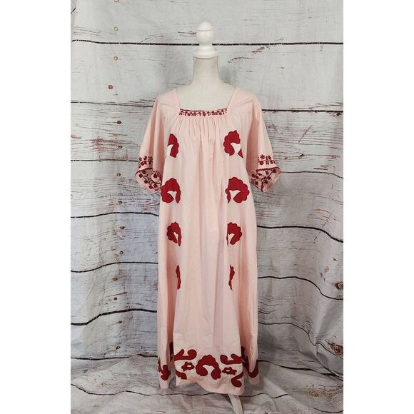 Zara Limited Edition Embroidered Floral Oversized Kaftan Dress Size Medium NWT - Picture 2 of 7